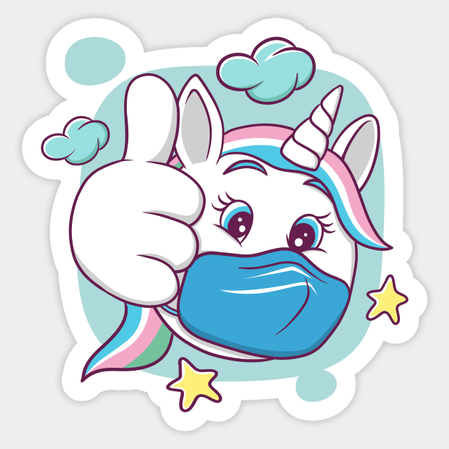 facial expression illustration (wearing a mask is ok) unicorn character Sticker by ReasArt